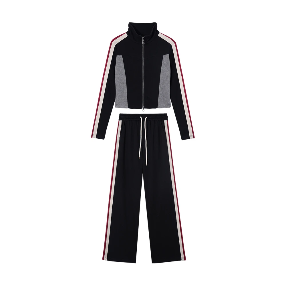 【金哥】10211秋季新款时尚套装撞色休闲洋气运动裤两件套