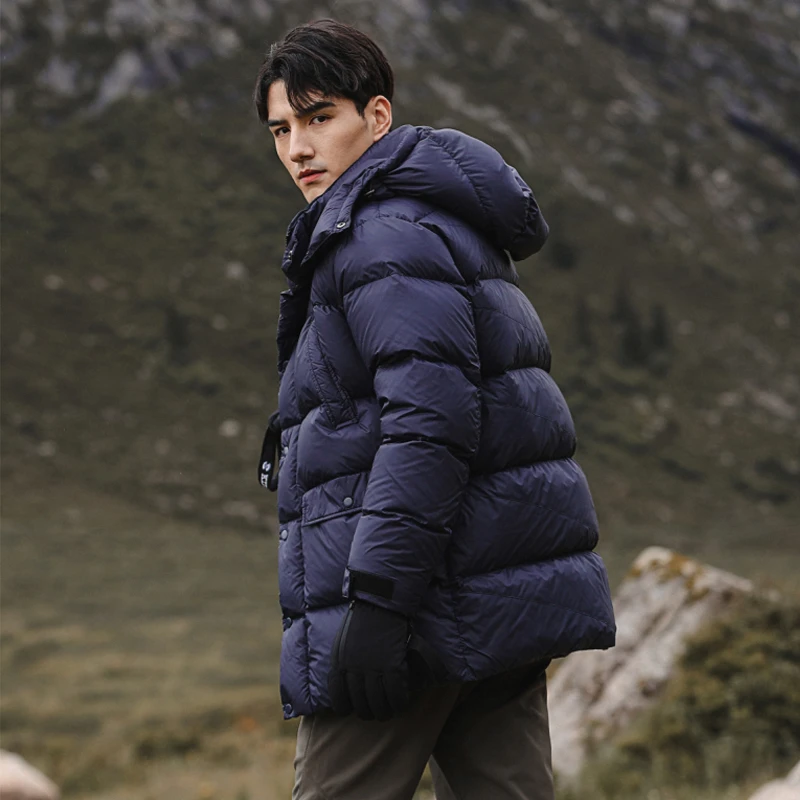 羽物羽绒服2024新款加厚羽绒服冬季中长款外套男装羽绒服中长款