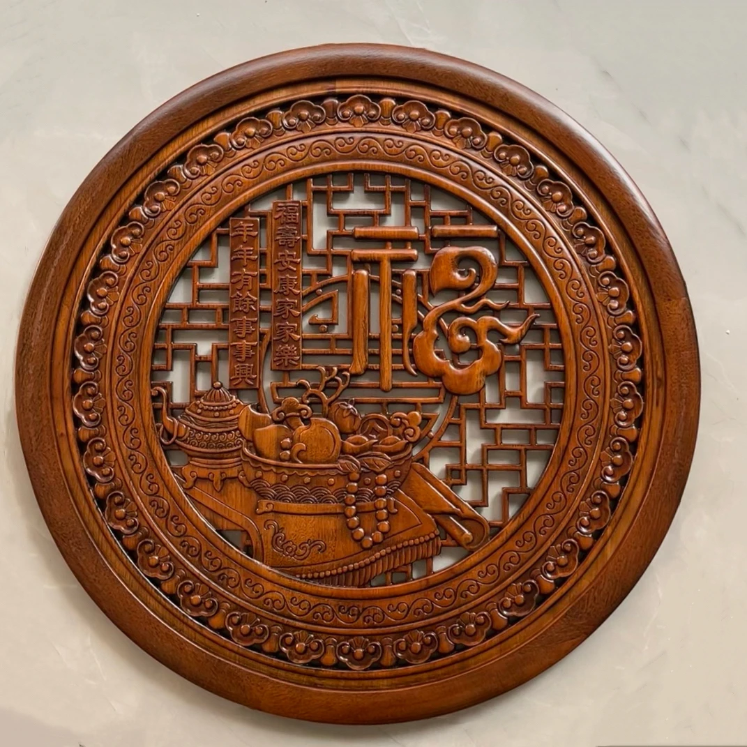 东阳定制玄关入户门客厅餐厅美观挂件香樟木木质聚宝家/福/顺/和