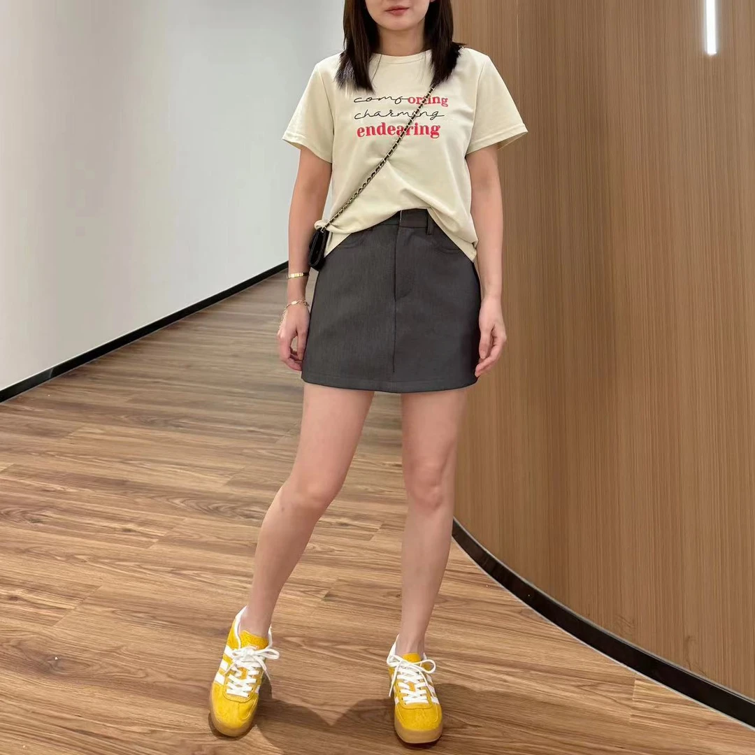 【折扣】YO定制百搭防走光西装裤裙小个子高腰显瘦小A字半身裙子