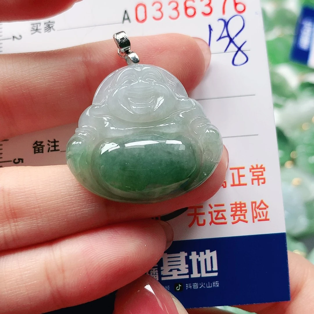 翡翠颈饰银S925镶嵌缅甸翡翠