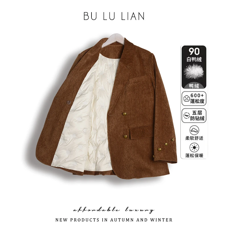 2023新款西装外套羽绒服厚款冬季外套