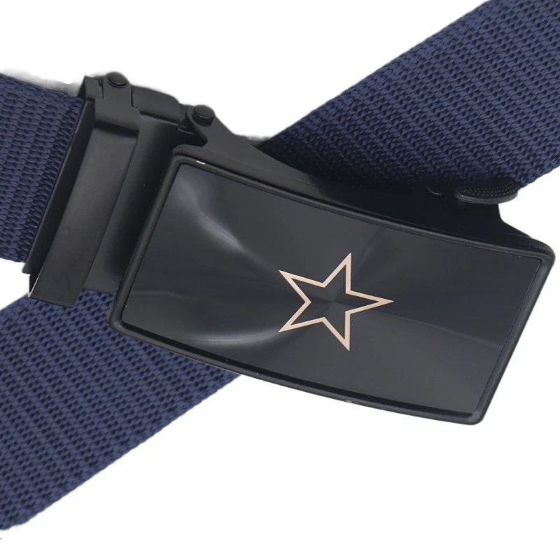 军迷户外战术加厚男士腰带五角星轻便高档青年帆布腰带百搭休闲