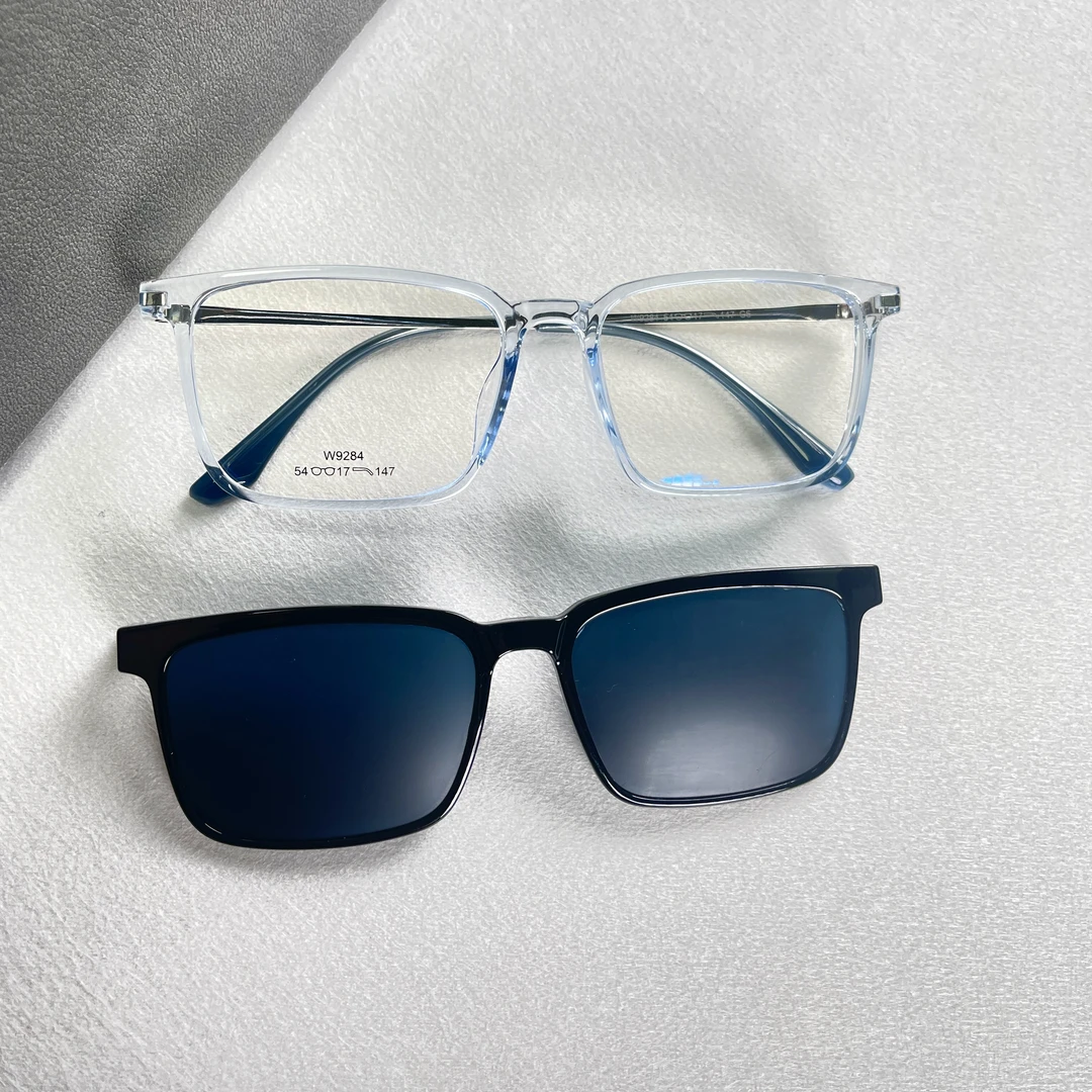 2024网红款磁吸眼镜二合一超轻近视套镜开车偏光墨镜太阳镜-W9284