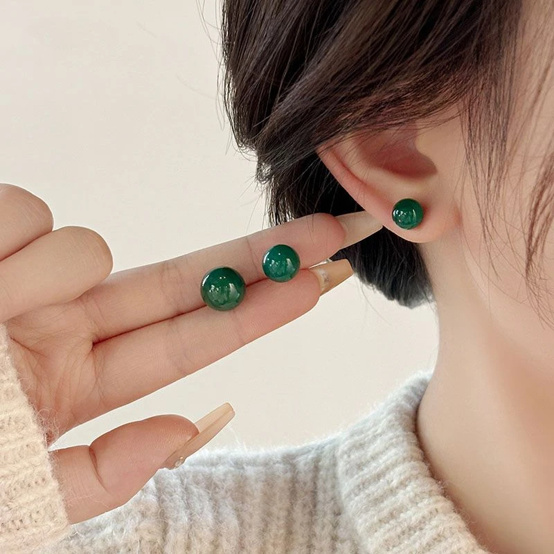 925银针耳环女轻奢高级感气质时尚耳钉新款2025爆款秋冬小众耳饰