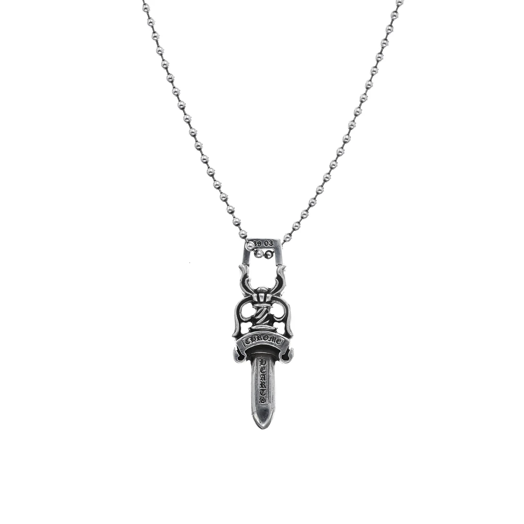 95新 克罗心 Chrome Hearts Heart Dagger方头宝剑项链