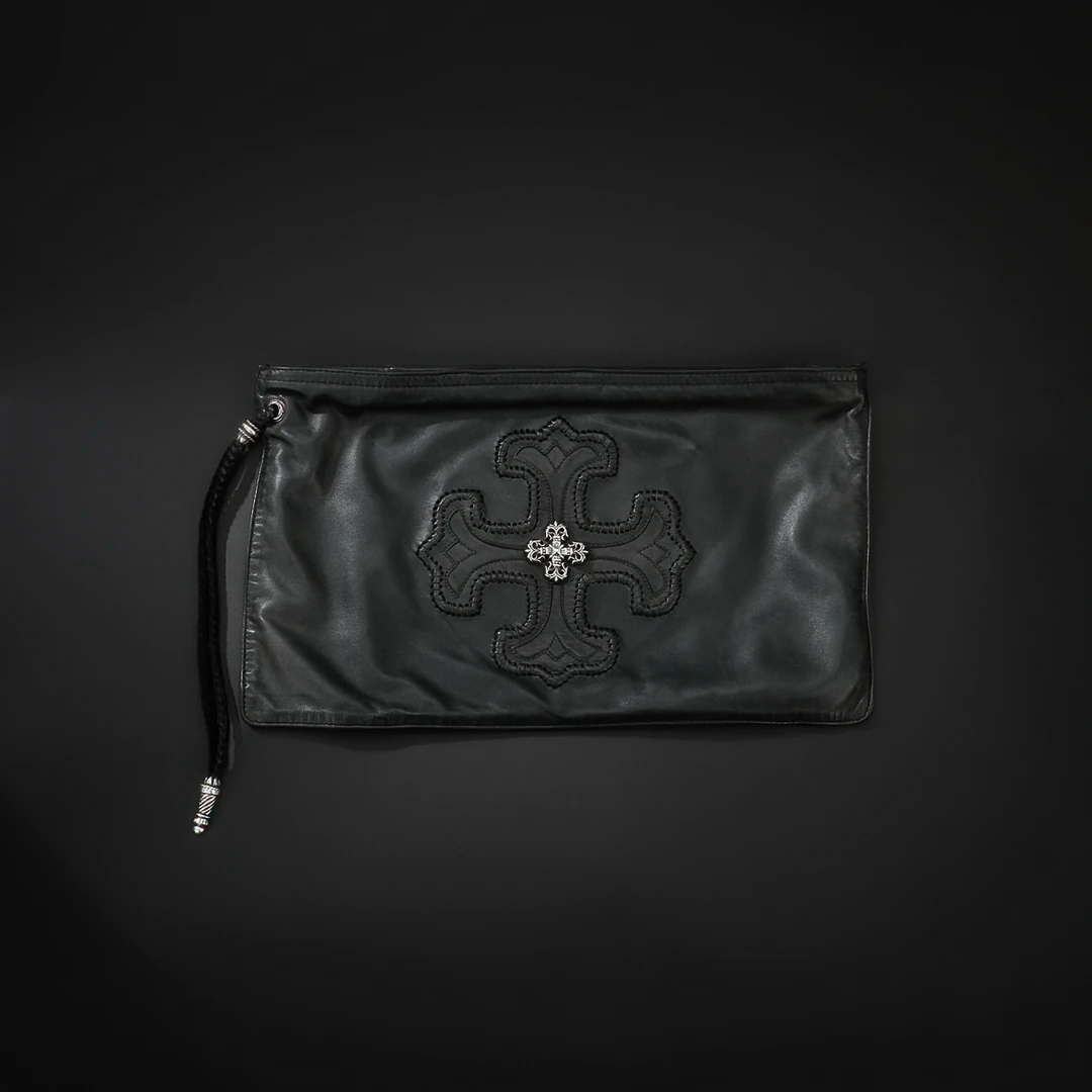 99新 克罗心 Chrome Hearts 火焰十字架手拿包/7553/公价21000