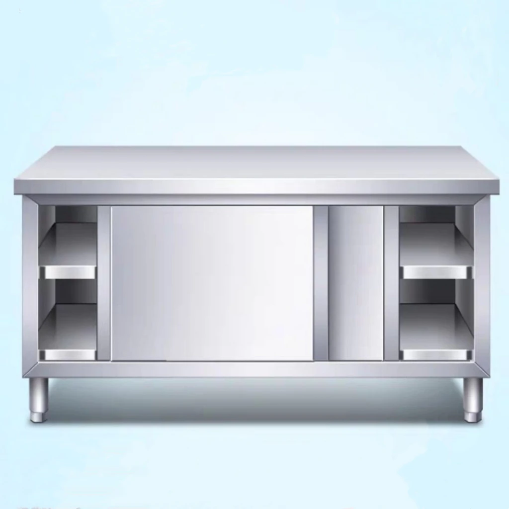 【新品上市】不锈钢商用拉门工作台打荷台操作台酒饭店组装家用橱柜