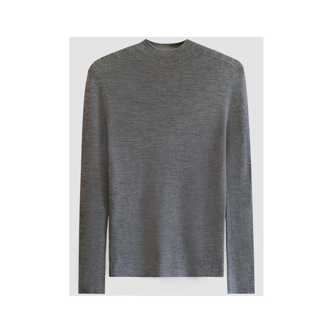 云朵慕斯 （可机洗）100绵羊毛显瘦圆领纯色长袖半高领百搭针织衫