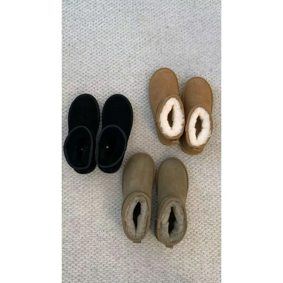 雪地靴 冬季时尚百搭保暖加绒加厚皮毛一体短筒雪地靴