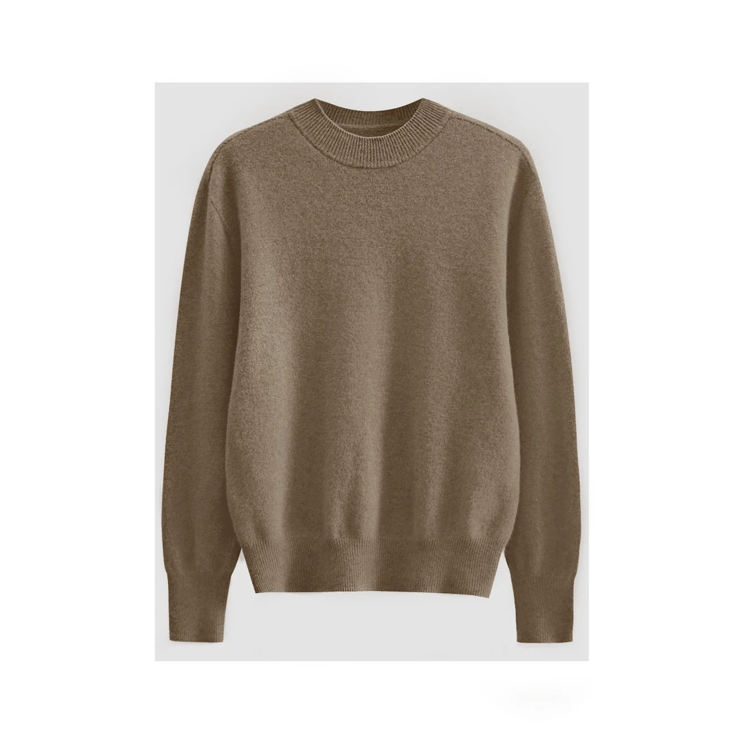 云朵毛衫 秋冬100绵羊毛休闲百搭纯色圆领套头保暖长袖毛针织衫