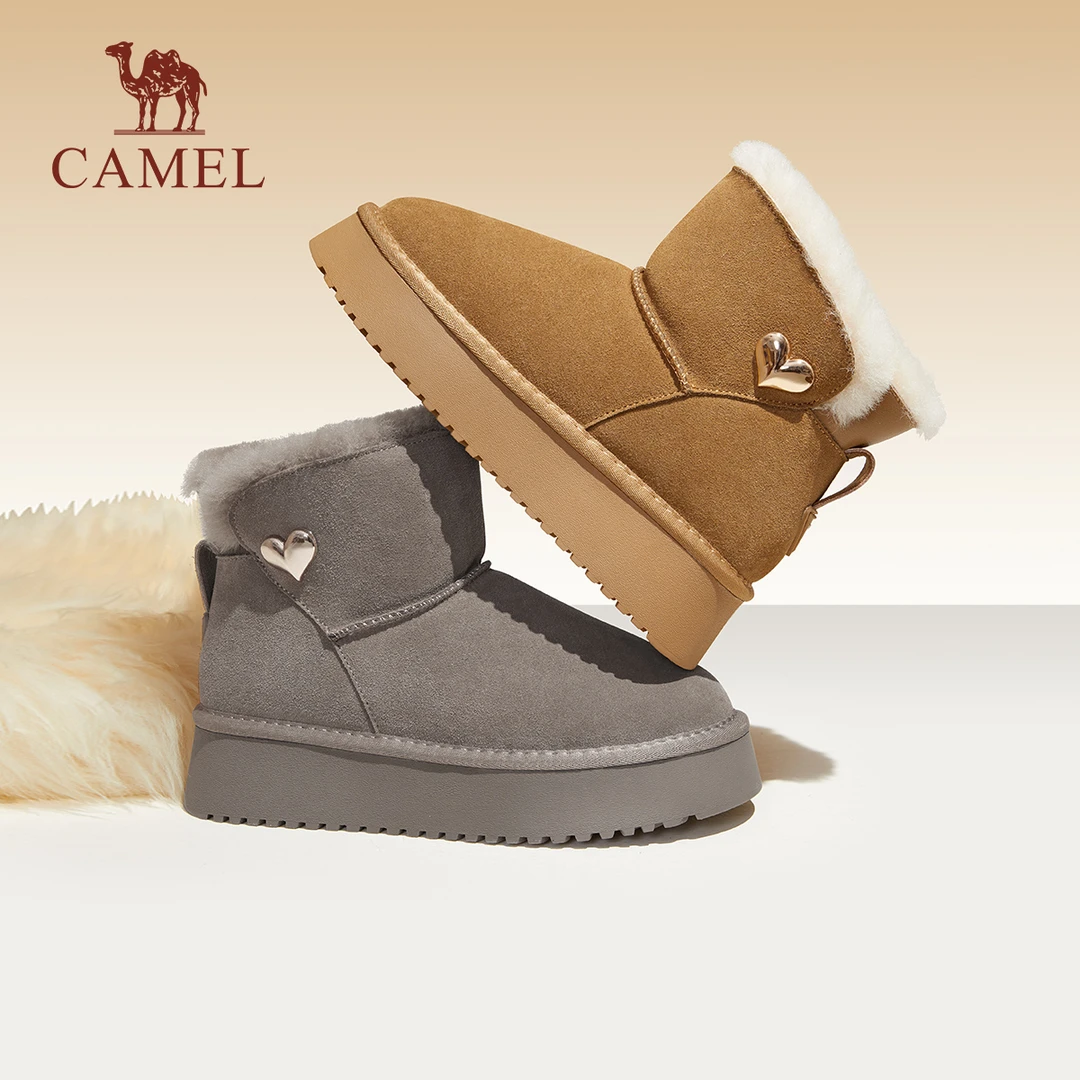 骆驼女鞋2025冬季新款保暖加厚雪地靴厚底棉鞋东北棉鞋加厚短靴女