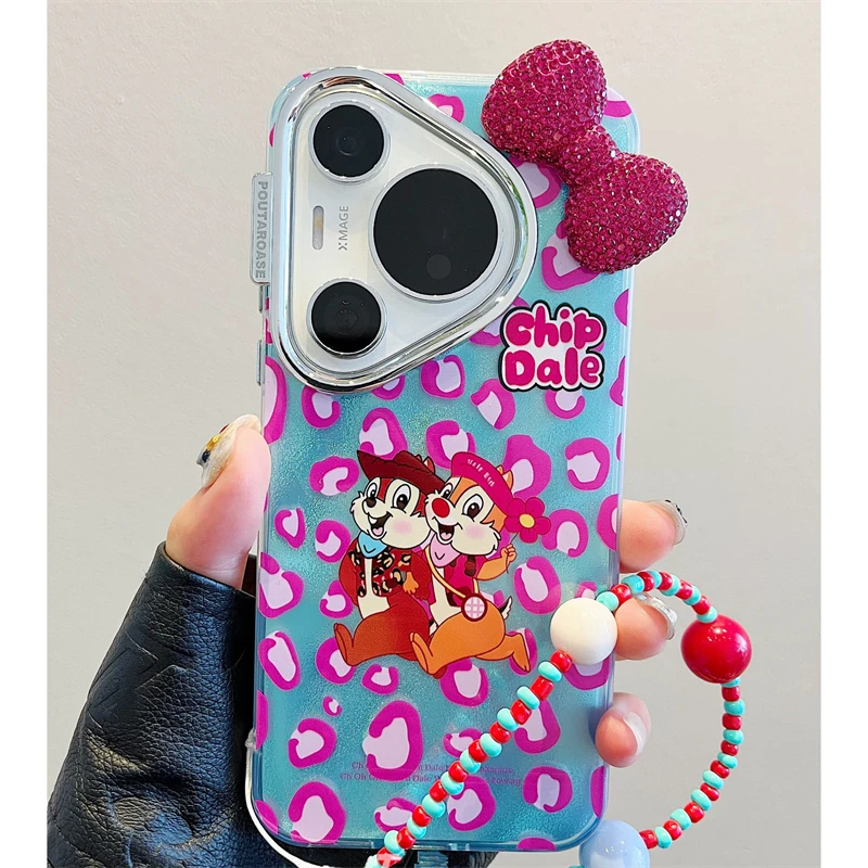 卡通奇奇蒂蒂适用华为mate60pro立体蝴蝶结pura70手链p50手机壳40