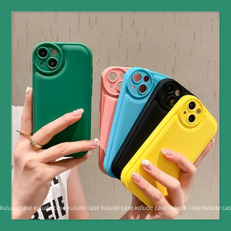 【苹果/华为/oppo/vivo/小米】简约纯色气垫气囊防摔手机壳糖果色