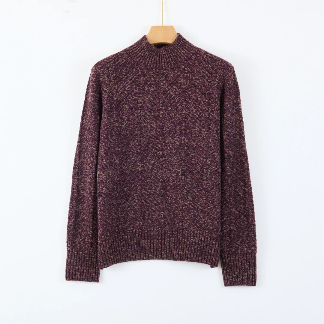 天山【优选】2024秋冬新款休闲百搭女士圆领长袖针织衫-YTNL5359T