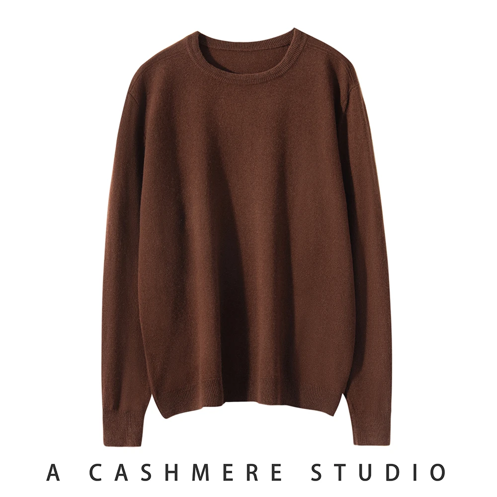 万事青松男士简约针织羊绒衫套头 通勤休闲  .