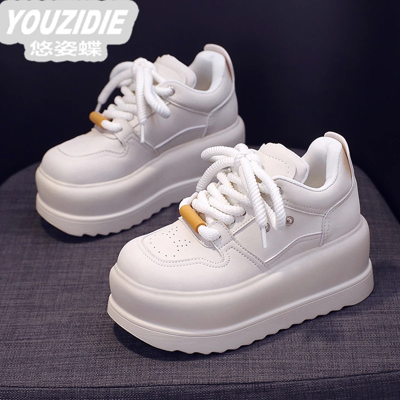 YOUZIDIE 增高显瘦！新款厚底小白鞋老爹鞋港风百搭运动休闲松糕