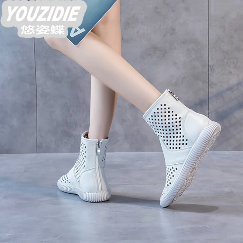 .2025新款头层时尚夏季马丁靴女款高帮短筒夏款凉靴真皮女式百搭