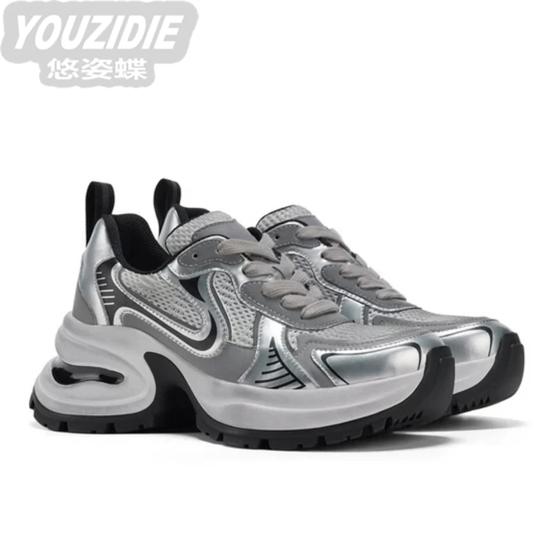 赵露思同款增高鞋百搭厚底鞋潮流夏季黑色蛋糕鞋休闲白色隐形女款