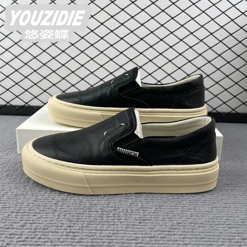 YOUZIDIE头层牛皮小白鞋女真皮2025新款春秋平底鞋百搭休闲套脚