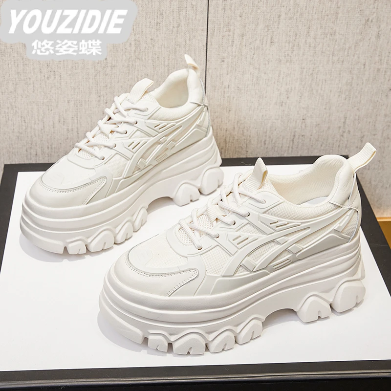 YOUZIDIE 秒变大长腿~厚底内增高老爹鞋ins潮新款休闲松糕鞋女9cm