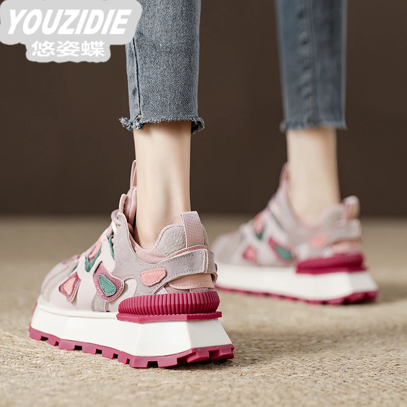 .2025新款鞋子厚底夏季白鞋超火小蛮腰阿甘鞋时尚站鞋女女鞋真皮