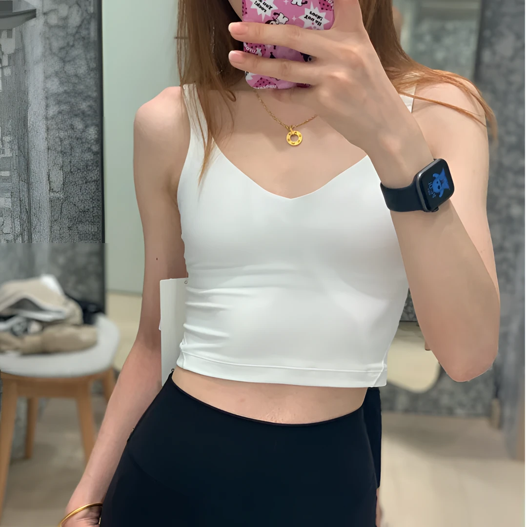 小坦克夏季U型美背带胸垫瑜伽文胸高强度防震健身运动背心女S2054