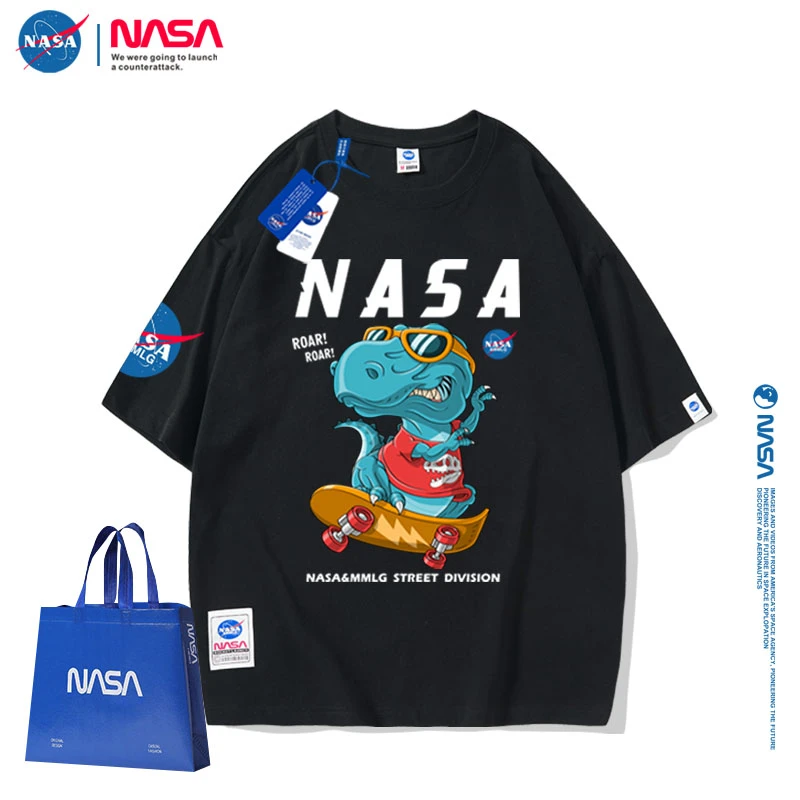 NASA官方旗舰店百搭情侣装高端潮牌圆领短袖春季透气运动训练T恤