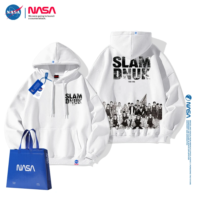NASA官方旗舰店联名灌篮高手全家福连帽卫衣春季透气宽松运动长袖