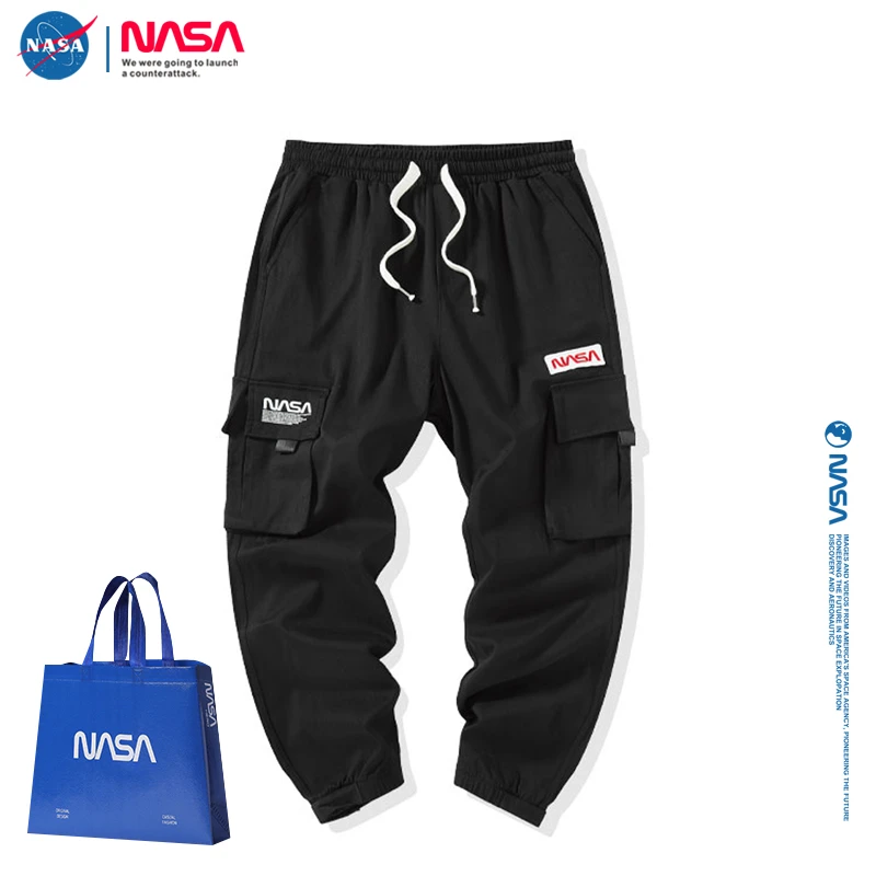 NASA官方旗舰店工装长裤男女同款宽松束脚工装裤简约夏季休闲裤