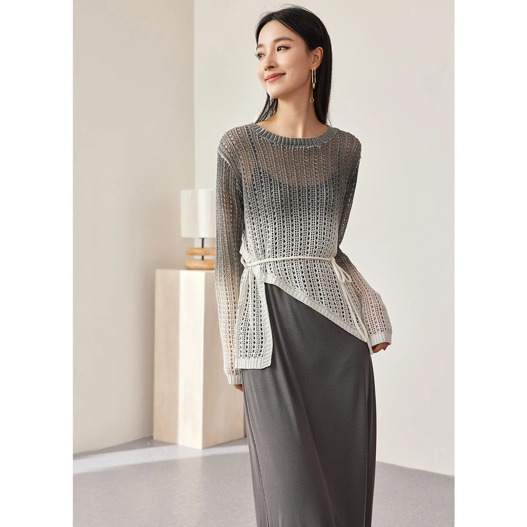【达人专属】DP832时尚优雅镂空针织衫吊带裙套装