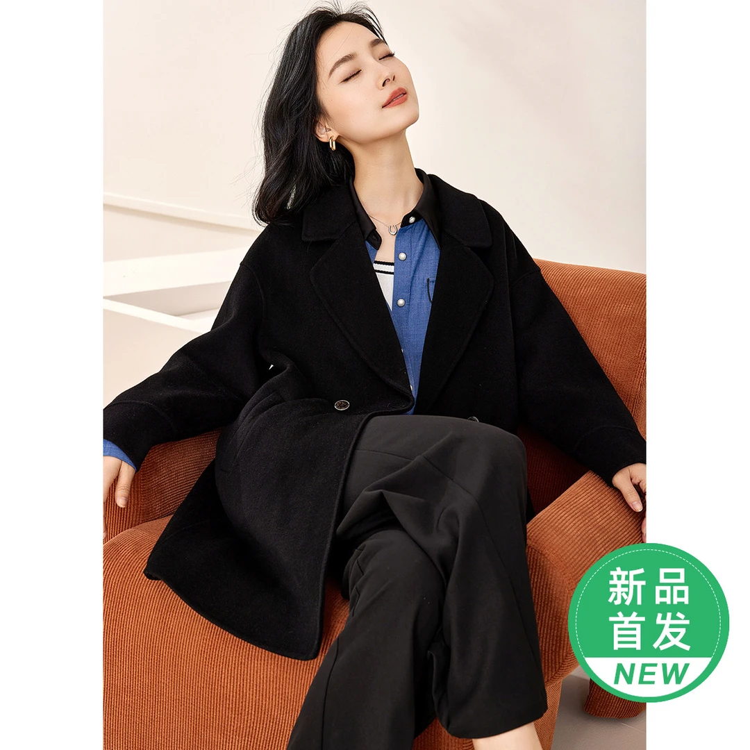 【程总专属】WK255翻驳领双面毛呢大衣外套