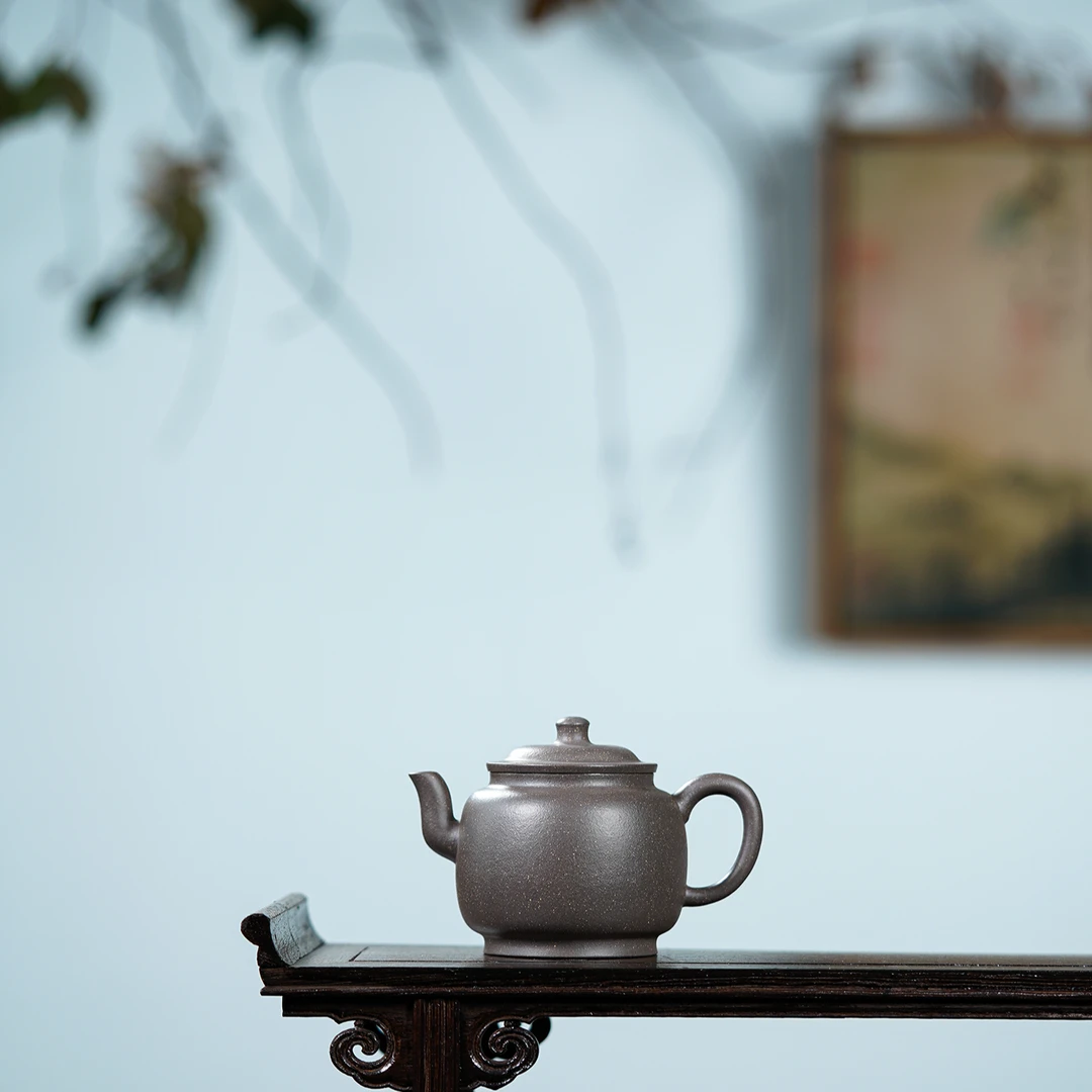 【墨林】宜兴紫砂壶 青灰紫泥半手制作