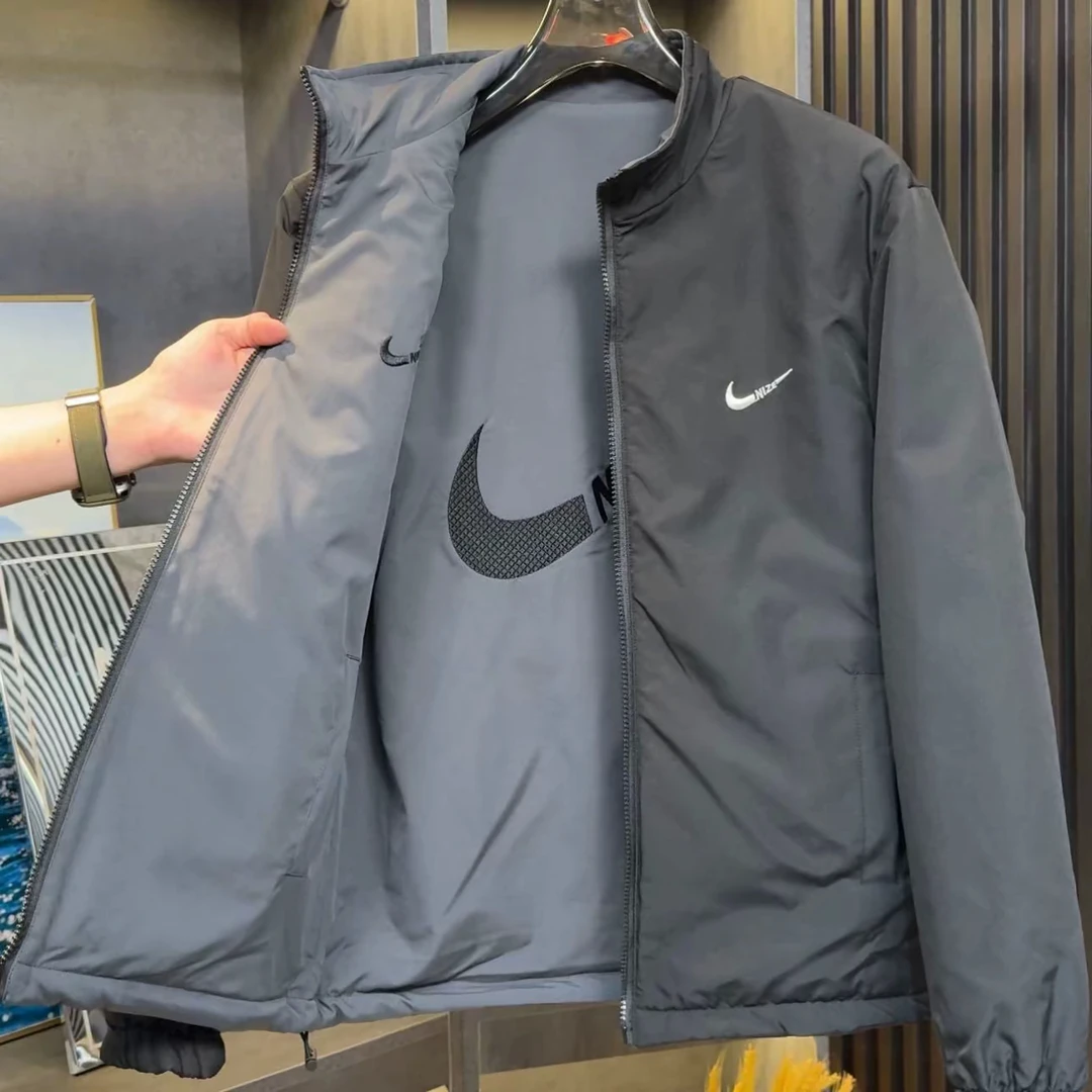 冬季新品立领洋气时尚百搭双面穿棉衣男外套