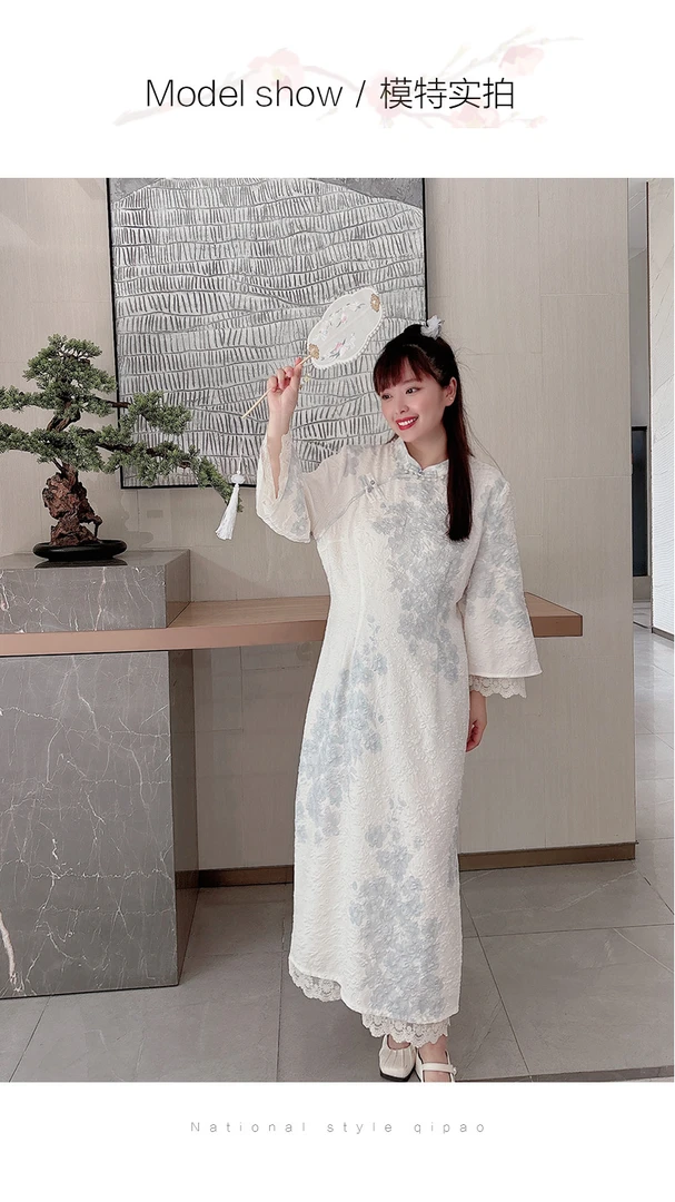 码加加31639秋款新款大码连衣裙新中式改良旗袍温柔裙子女