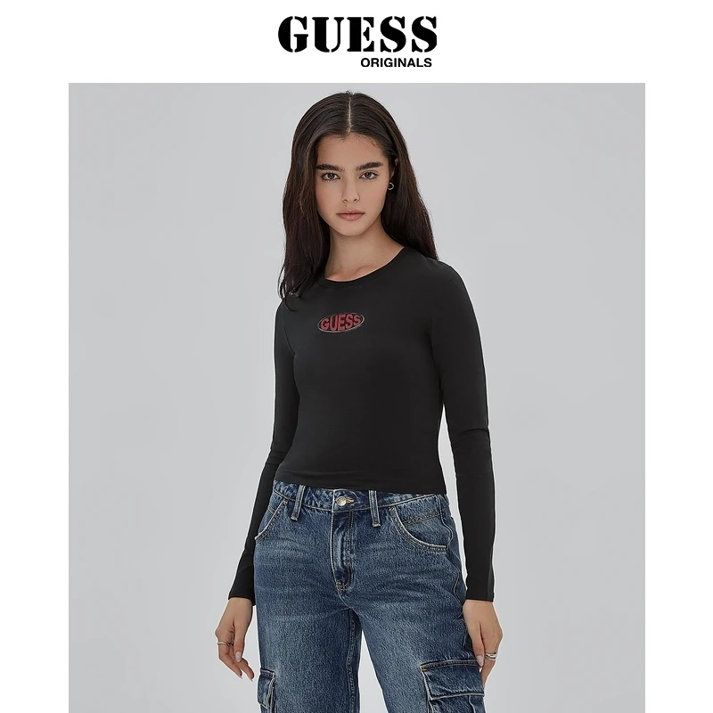 GUESS Originals 女士纯色简约时尚套头卫衣-W4RI58KA0Q1