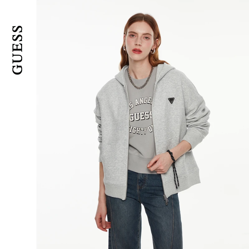 GUESS 女士休闲运动百搭宽松连帽外套-W4PP85K2Q45