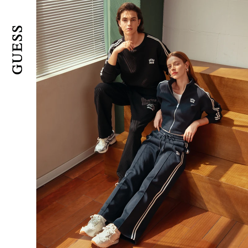 GUESS 男士美式直筒显瘦百搭休闲卫裤-M4PB68K2Q40