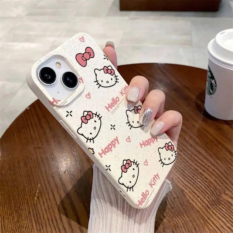 满屏凯蒂猫苹果14promax手机壳iPhone15pro高颜值12防摔11/13软壳