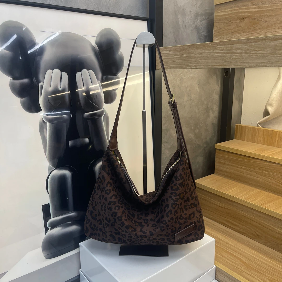 2025新款定制时尚复古百搭单肩包 ins网红通勤简约豹纹斜挎包
