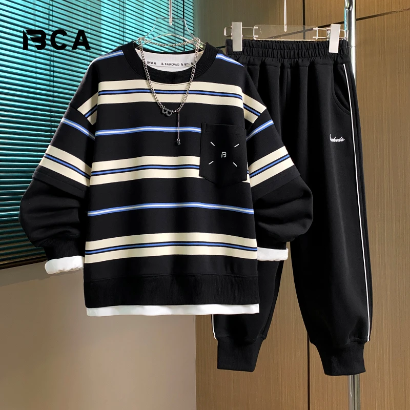 【贝伊萌】中大童 青少年春秋简约条纹套装DF-套装2645