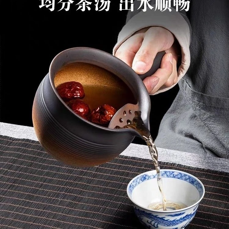 罐罐茶壶陶瓷大号家用过滤大容量粗陶茶汤复古神器煮茶器围炉手工