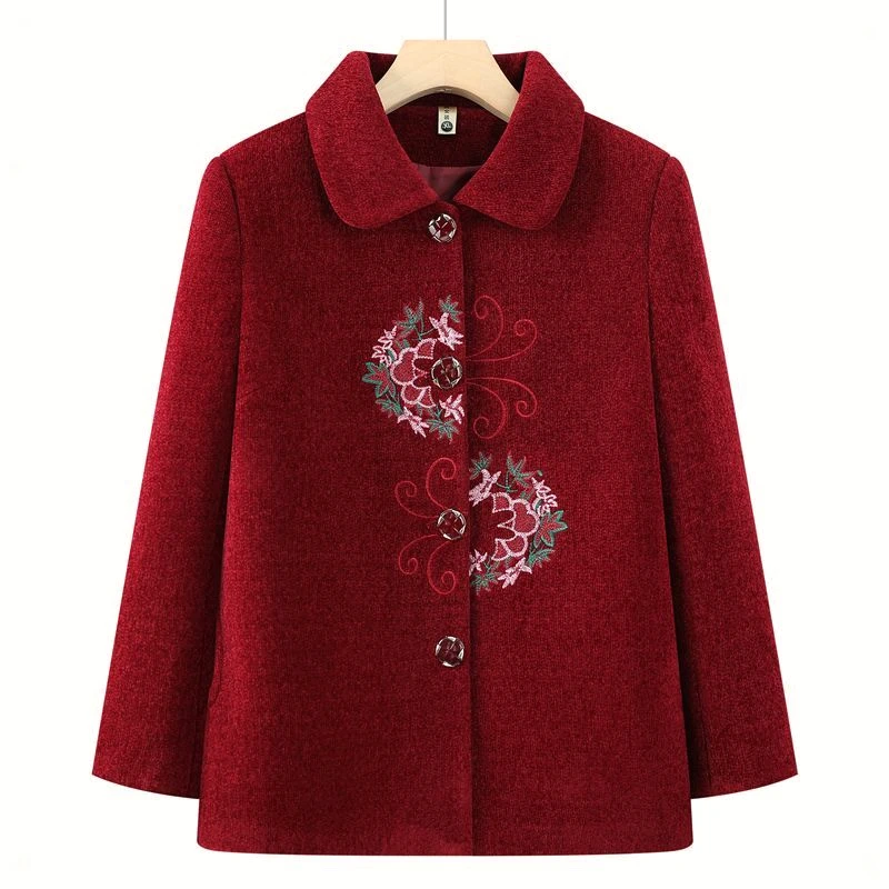 奶奶秋装外套女中老年人秋冬妈妈毛呢加厚老人唐装老太太呢子衣服