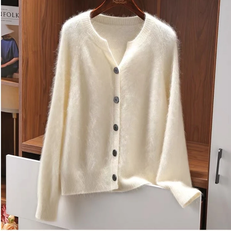 康赛妮纱线小禾款拉绒款！100纯山羊绒加厚开衫外套女TX23151