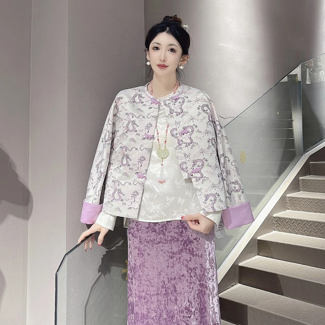 《小妖定制》《紫地游龙》春季中国风新中式休闲气质设计感外套7360