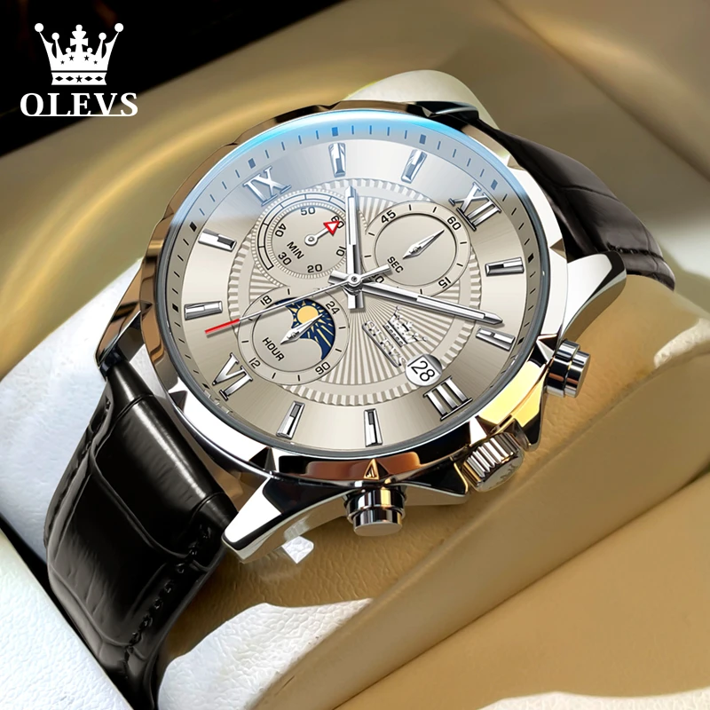 正品欧利时手表男士腕表石英表个性帅气多功能防水款男表3659皮带