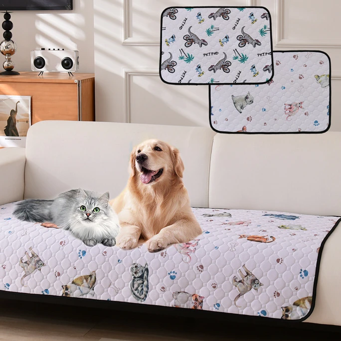 防滑印花宠物隔尿垫易清洗训狗尿片四层吸水防水尿垫四季通用