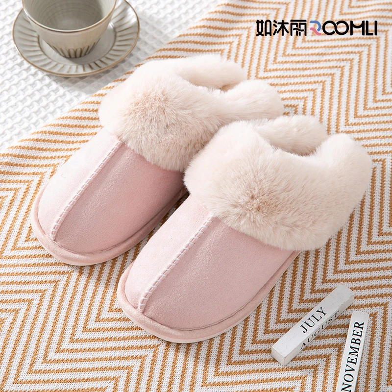 【如沐丽】22339韩系2024款秋冬加绒加厚居家室内保暖防滑毛毛拖