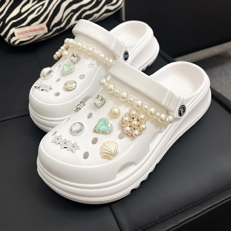 【海洋之心】如沐丽女士厚底时尚洞洞鞋外穿休闲夏季透气防滑凉拖鞋