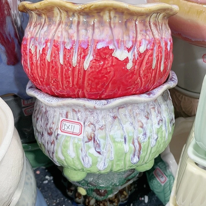 红陶20CM（含）-50CM（不含）陶瓷多肉花盆特价清仓